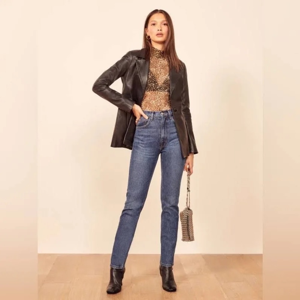 Reformation x Veda Bowery Leather Blazer